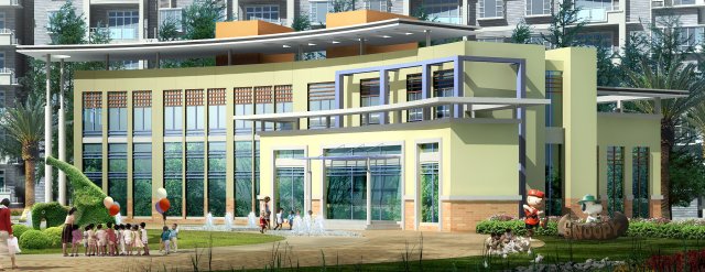 Urban architecture – school office villas 11 3D Model