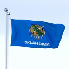 Animated Oklahoma Flag 3D Model