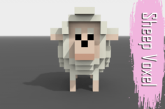 Voxel Sheep low-poly 3D Model