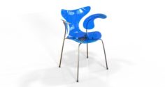 Modern Clear plastic Arm Chair 3D Model