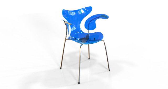 Modern Clear plastic Arm Chair 3D Model