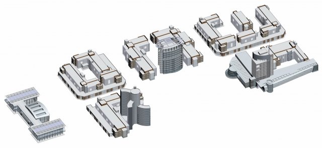 Urban planning – commercial buildings 205 3D Model