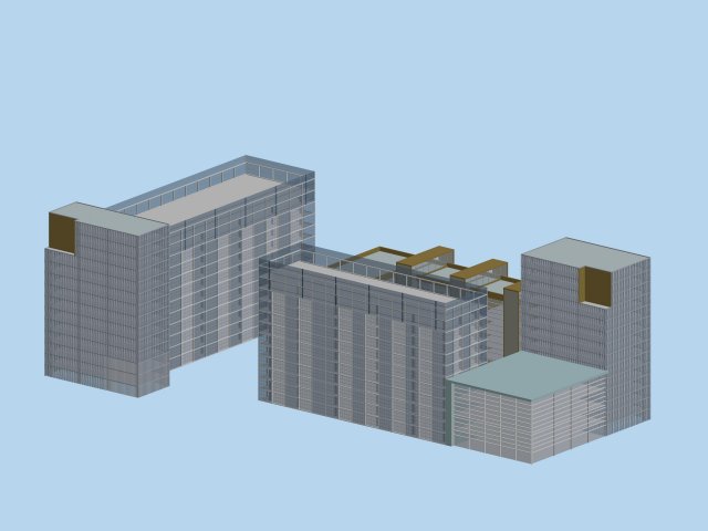 Urban planning – commercial buildings 102 3D Model