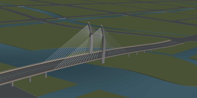 City building – big bridge 16 3D Model