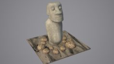 Easter Island Moai Statue 3D Model