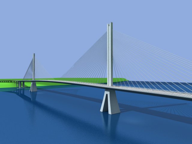 City building – big bridge 20 3D Model