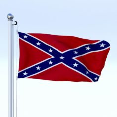 Animated Confederate Flag 3D Model