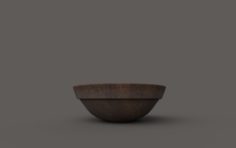 Dark Wood Rimmed Bowl Free 3D Model
