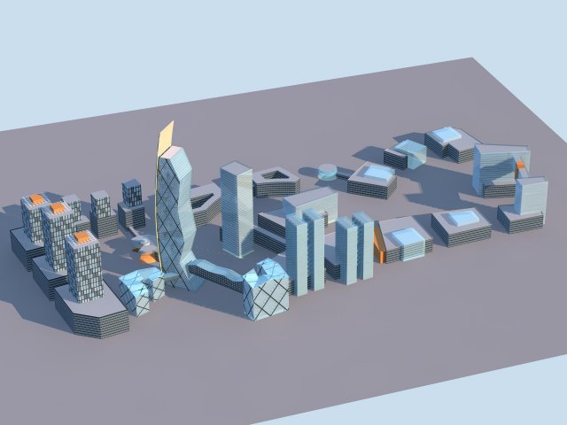 Urban planning – commercial buildings 170 3D Model