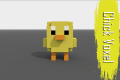 Voxel Chick low-poly 3D Model