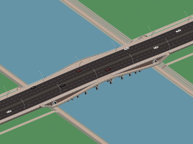 City building – big bridge 6 3D Model