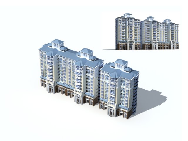 City construction – large real estate residences 47 3D Model