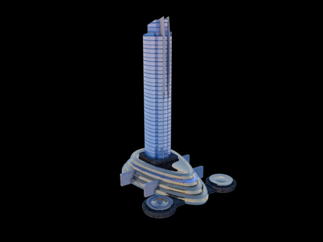 Skyscraper-ship also for 3d printing stl 3D Model