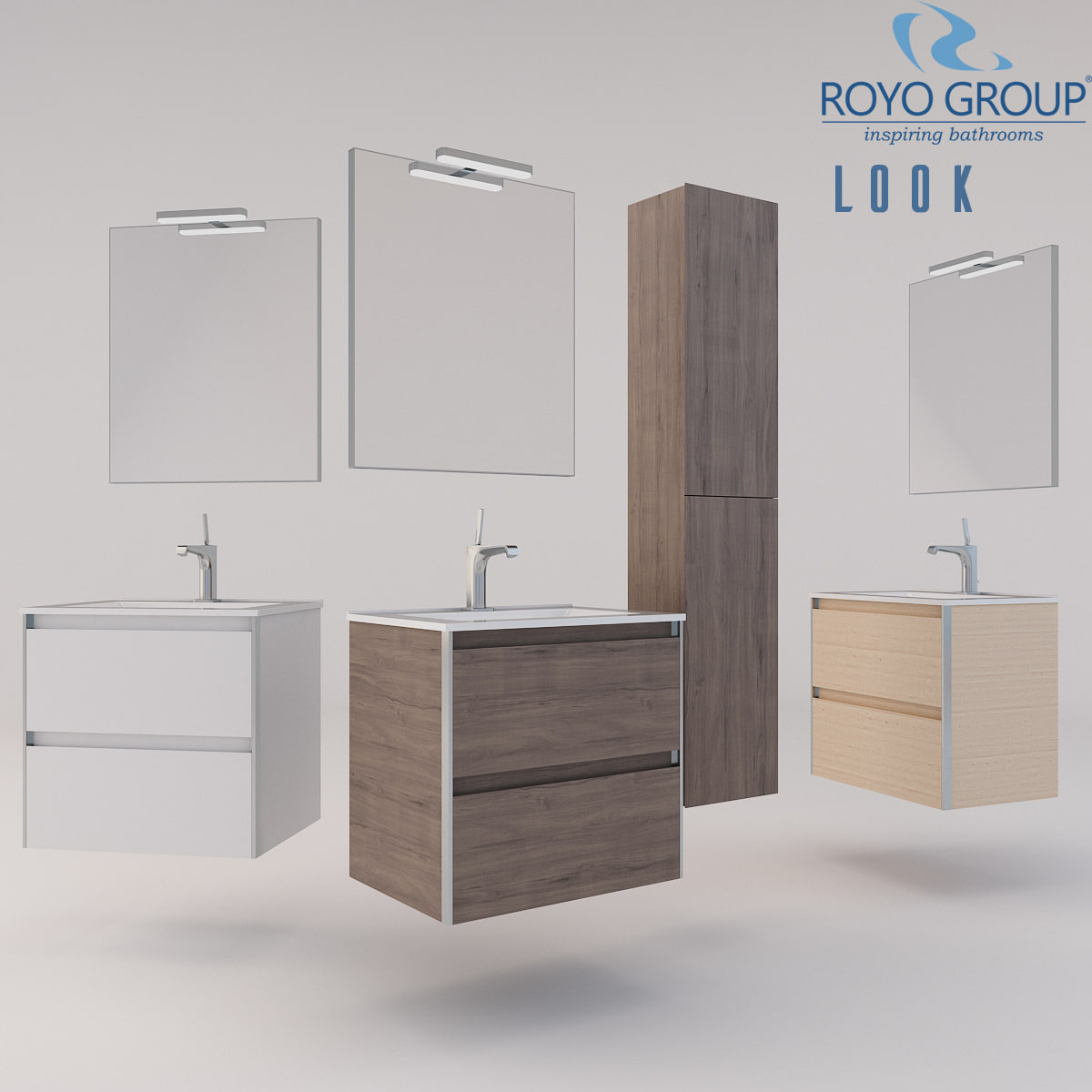Royo Group – LOOK 600 Set Depth 44 2 Drawers 3D Model