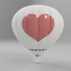 Desktop Hot Air Balloon with Heart 3D Print Model