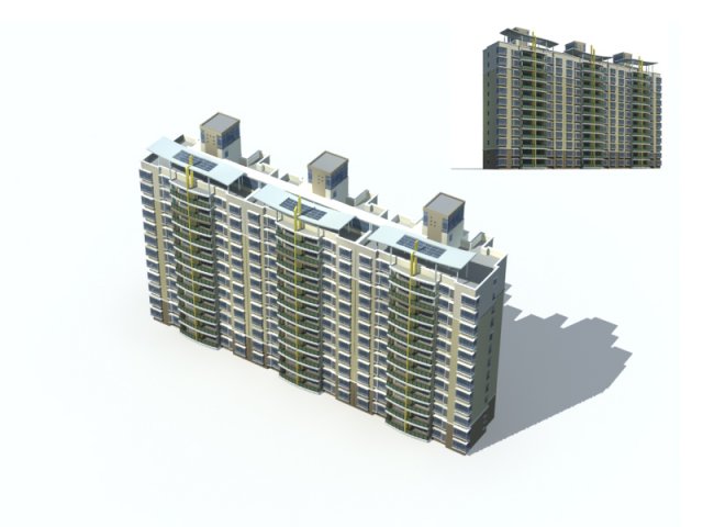 City construction – large real estate residences 25 3D Model