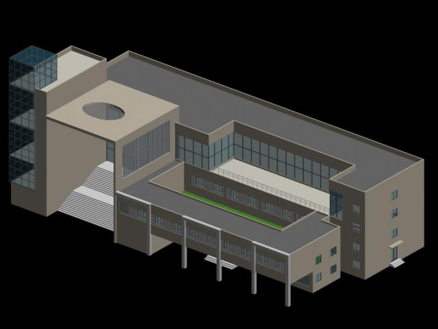 Urban architecture – school office villas 62 3D Model