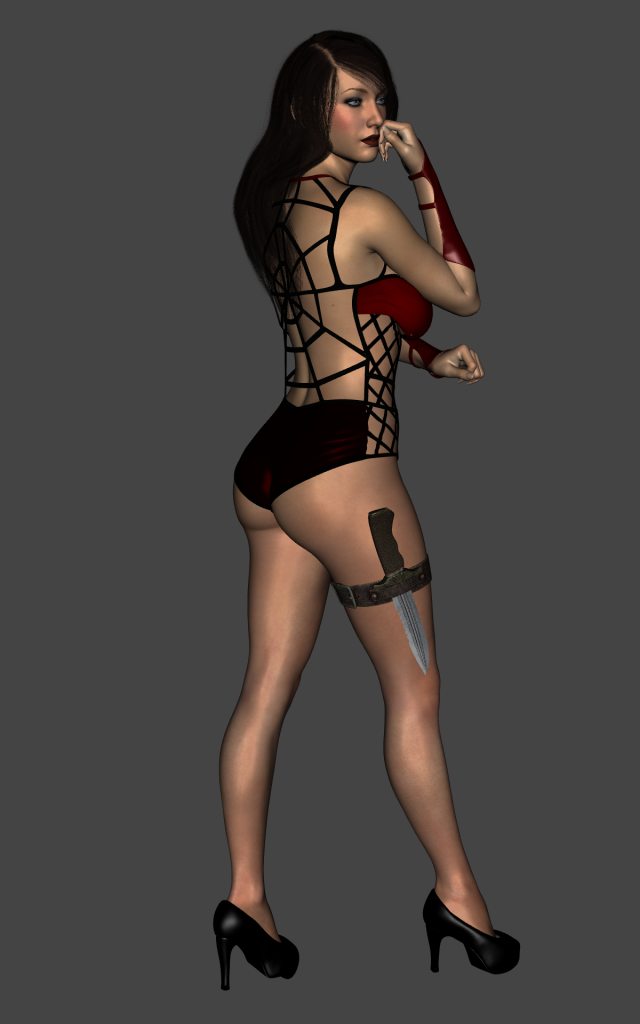 Ninja Assassin Girl 18 Version – Fully Rigged Female Model 3D Model