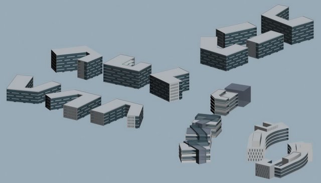 Urban planning – commercial buildings 172 3D Model