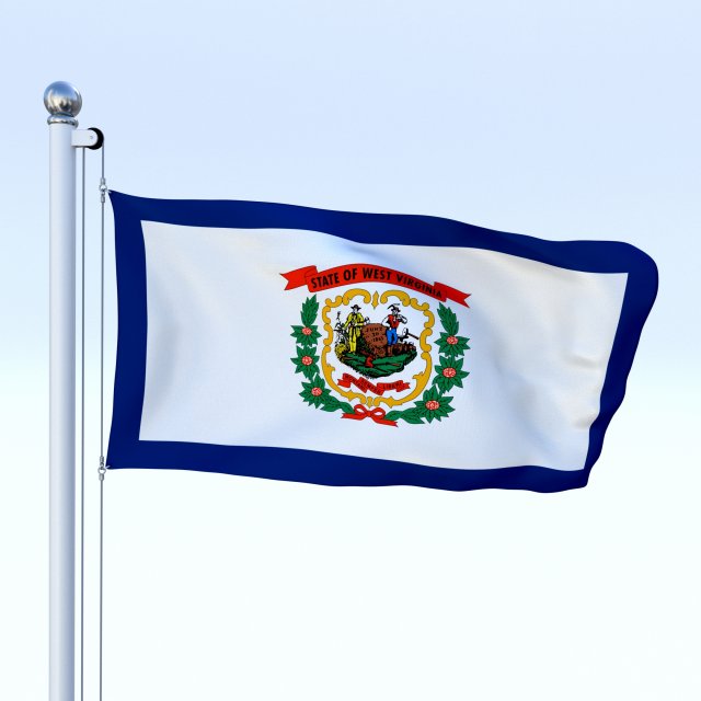 Animated West Virginia Flag 3D Model