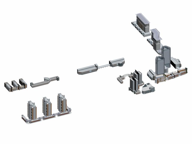 Urban planning – commercial buildings 206 3D Model