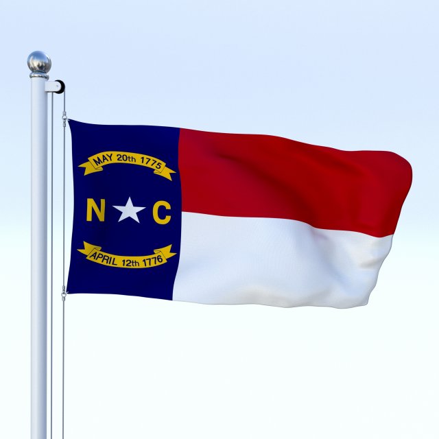 Animated North Carolina Flag 3D Model