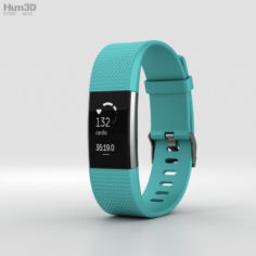 Fitbit Charge 2 Teal 3D Model