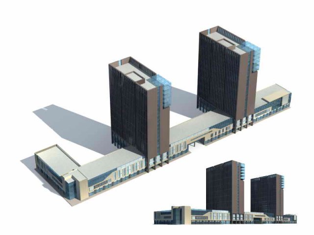 City – multi-storey commercial office building 183 3D Model