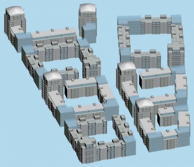 Urban planning – commercial buildings 214 3D Model