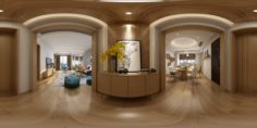 Panorama Nordic style living room dining room 06 3D Model