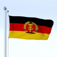 Animated East Germany Flag 3D Model