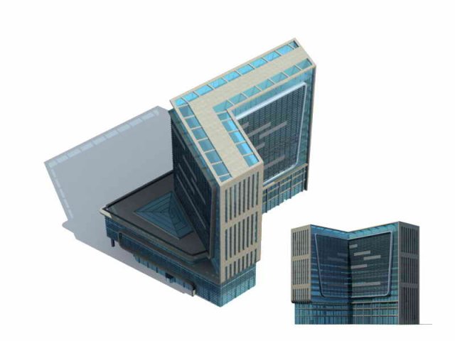 City – multi-storey commercial office building 194 3D Model