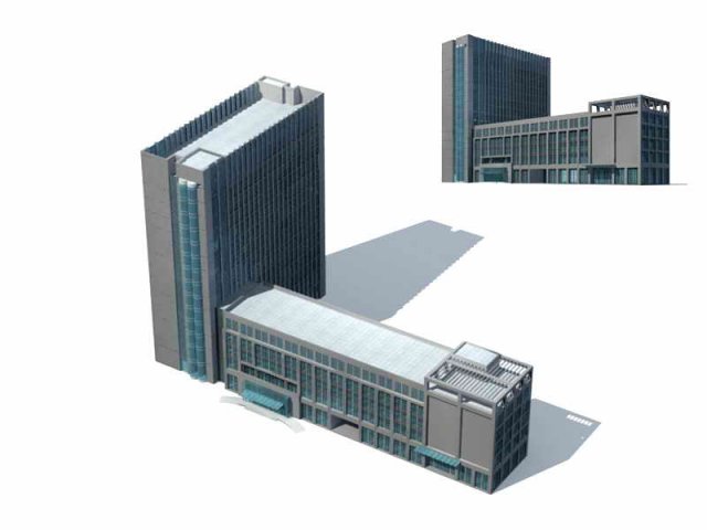 City – multi-storey commercial office building 187 3D Model