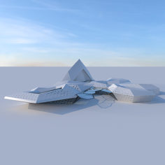 Futuristic building 3 3D Model