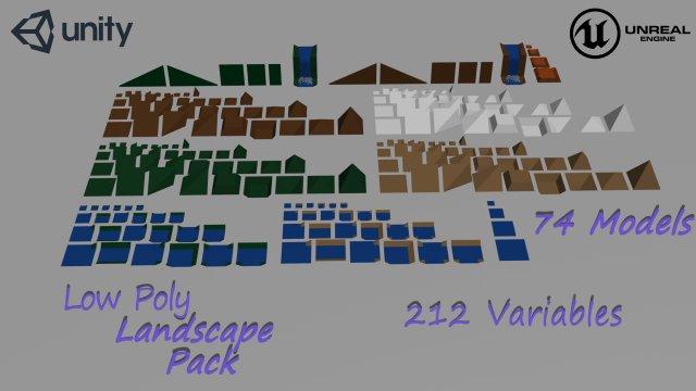 Low Poly Landscape Pack 3D Model