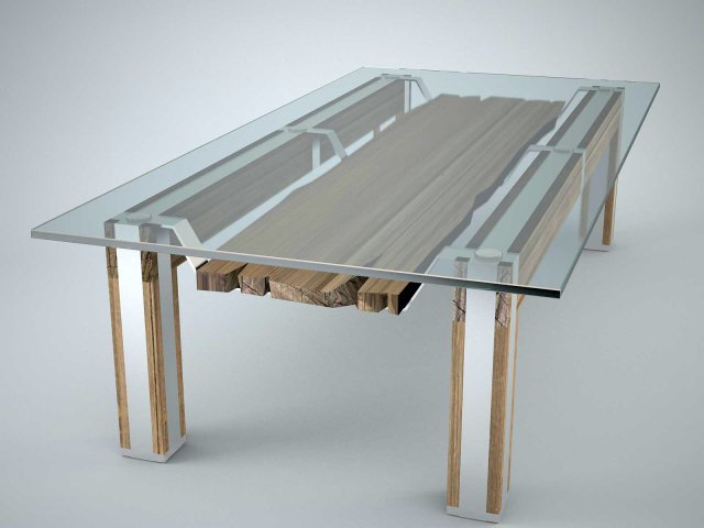 A guest table is in Scandinavian style 3D Model