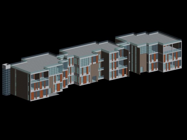 Urban architecture – school office villas 156 3D Model