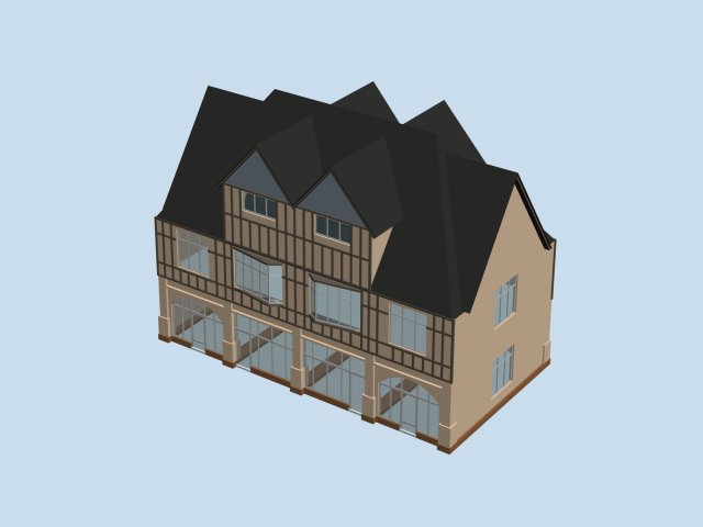 Urban architecture – school office villas 140 3D Model