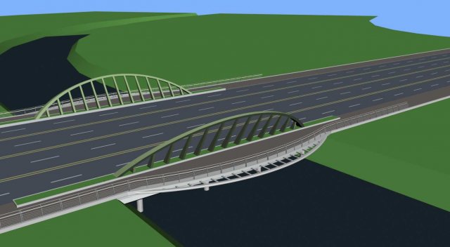 City building – big bridge 2 3D Model