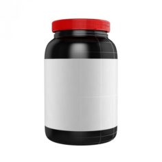 Protein Bottle with Red Cap 3D Model
