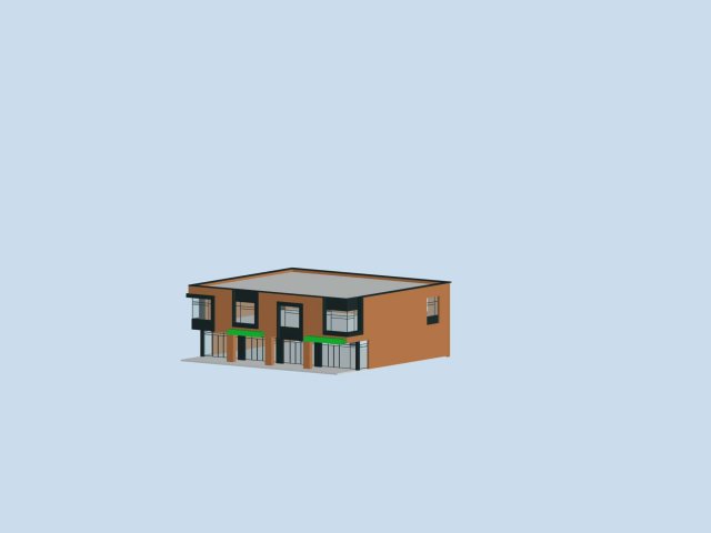 Urban architecture – school office villas 135 3D Model