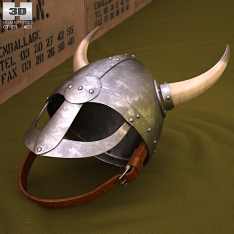 Viking Helmet With Horns 3D Model