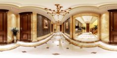 Panorama European Family Corridor Stairs 3D Model