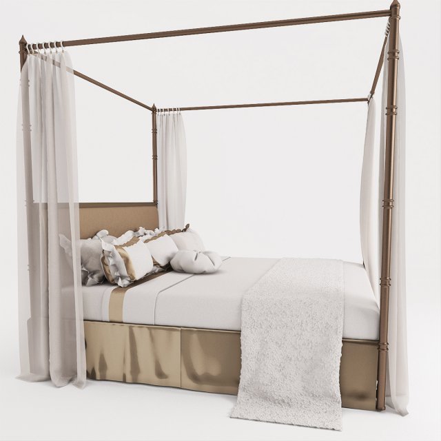 Italian bed 3D Model