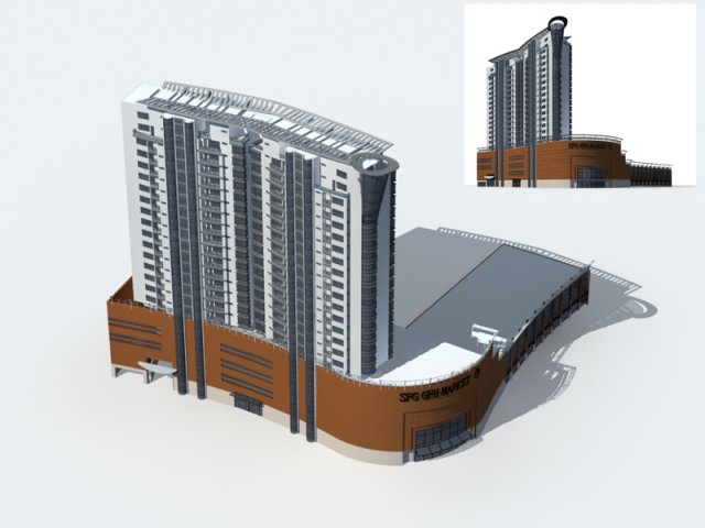 City – high-rise office 14 3D Model