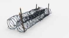 Low Poly Barb Wire Obstacle 15 3D Model