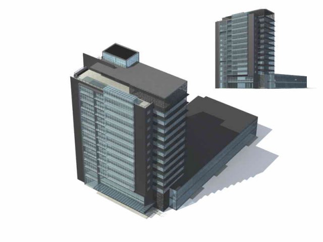 City – multi-storey commercial office building 128 3D Model