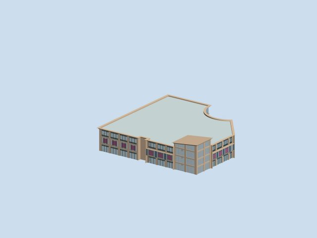 Urban architecture – school office villas 112 3D Model