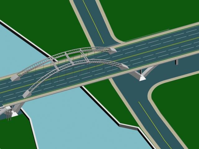 City building – big bridge 19 3D Model