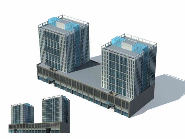 City – multi-storey commercial office building 197 3D Model